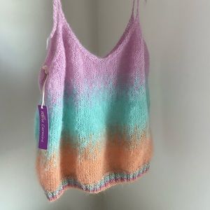 Beautiful Rose Carmine Designer Woven Tie&Dye Top